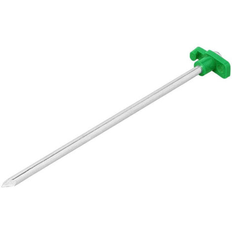 Piquet de tente 25cm en metal avec crochet en plastique phosphorescent (1/5)