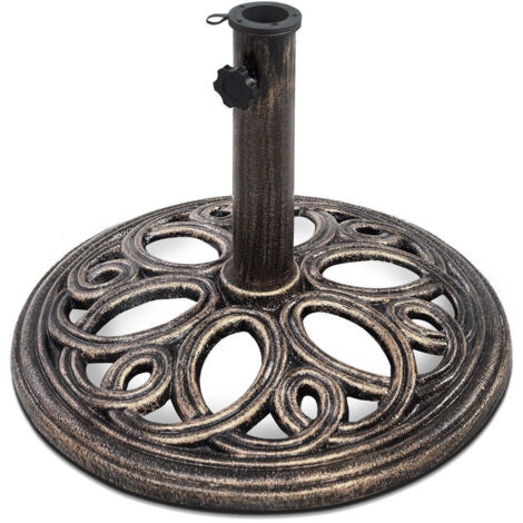 Pied de parasol, pied de parasol stable en fonte robuste pour mâts de 38 mm à 48 mm