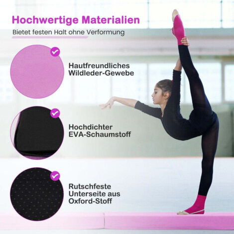 Poutre D'Équilibre Pliable 245 Cm - 5 Hauteurs Réglables, Pour Enfants, Gymnastique à Domicile, Violet - 4