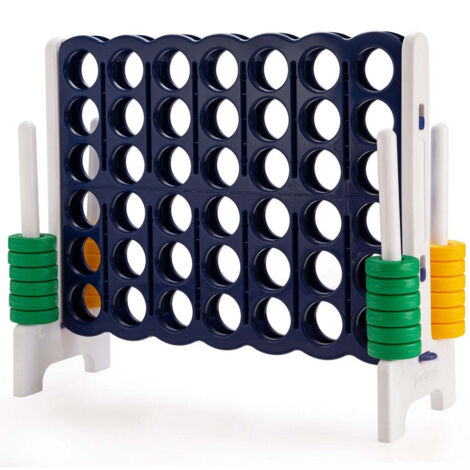 Jeu géant Match 4 pour enfants et adultes 120 x 42 x 104 cm gris + bleu foncé (1/5)