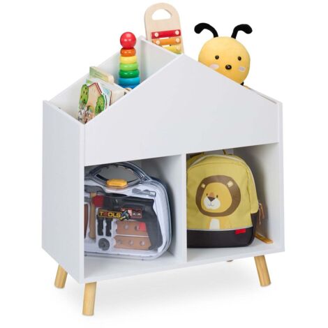 Etagere de rangement en forme de maison pour enfants 6 compartiments (1/5)