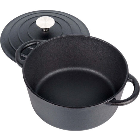 Cheffinger Marmite 24 Cm Fonte D'Aluminium Avec Couvercle - Revêtement Marbre Induction