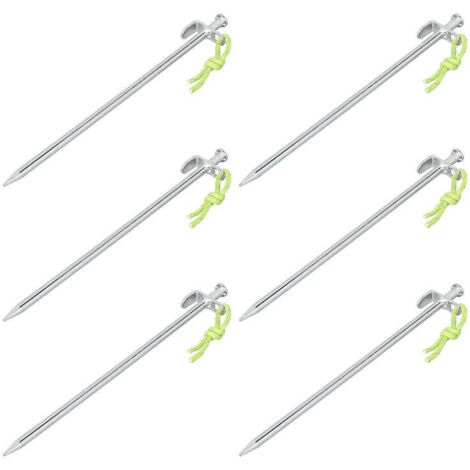Lot De 30 Piquets De Tente Cobenga – Acier Galvanisé 30 Cm, Diamètre 9,5 Mm, Crochet J – Pour Trampoline, Camping, Tonnelle, But Foot