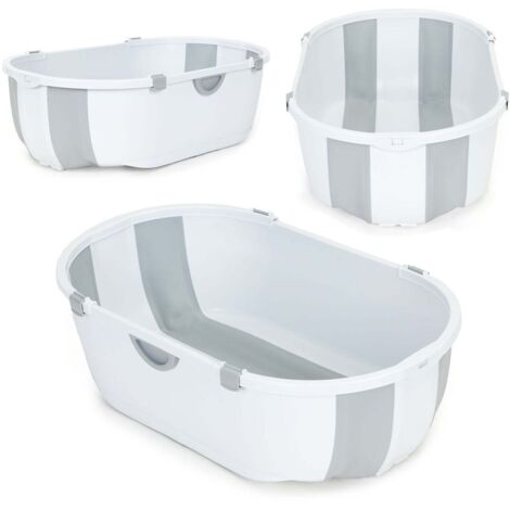 Baignoire enfant pliable avec drain gris ecotoys