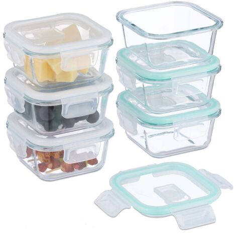 Recipients de conservation des aliments en verre avec couvercles hermetiques (1/5)