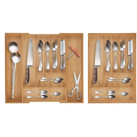 Relaxdays 10016742 Range-Couverts organiseur de Tiroir de Cuisine en