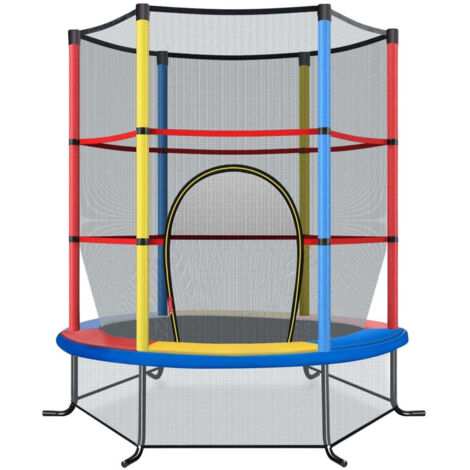 Trampoline Jardin 140 Cm Avec Filet De Sécurité - Pour Enfants, Résistant Aux UV, Norme CE
