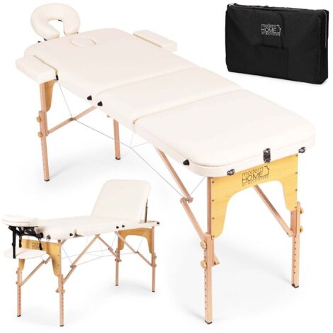 Table de massage pliable en bois a 3 sections avec sac de transport (1/5)