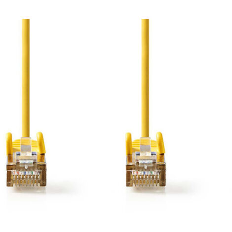 Cable reseau cat5e sfutp rj45 male rj45 male 200 m rond pvc jaune sachet en plastique (1/3)