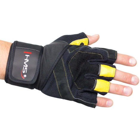 Gants de fitness pour homme noir jaune taille l Gants de fitness pour homme noir jaune taille l