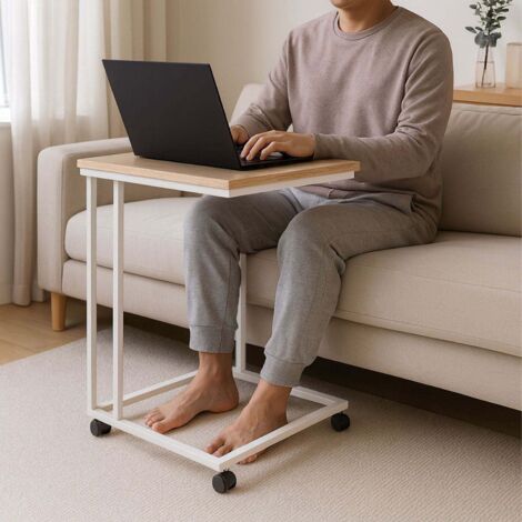 IBUYKE Table d'appoint Forme C, Hauteur réglable/360 ° pivotant/Flip Bout de Canapé pour Petits espaces, avec déflecteur Anti-Chute, Petite Table Basse pour Salon, Chambre, Marron TVT004H IBUYKE Table d'appoint Forme C, Hauteur réglable/360 ° pivotant/Flip Bout de Canapé pour Petits espaces, avec déflecteur Anti-Chute, Petite Table Basse pour Salon, Chambre, Marron TVT004H
