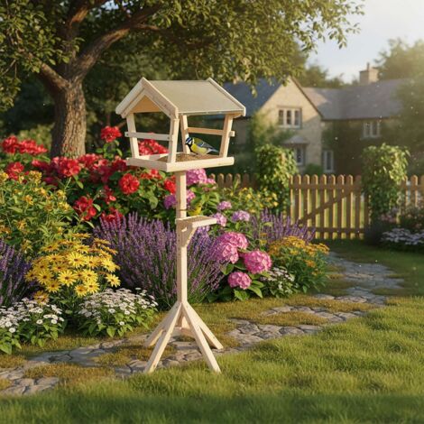 Mangeoire à Suspendre En Bois Motif Oiseaux