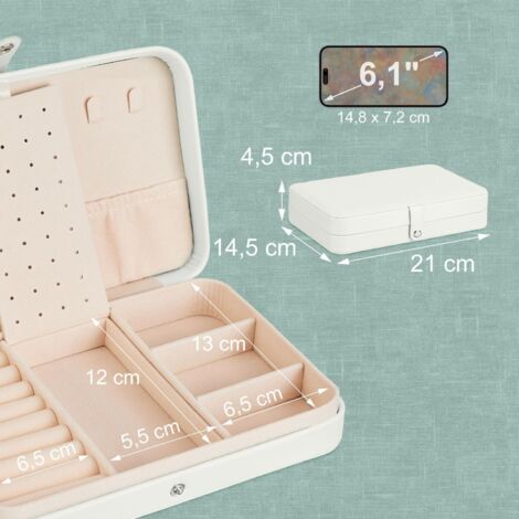 les trésors de lily Coffret à Bijoux verre 'Scarlett' gris argenté paillettes 24