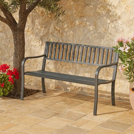 Banquette De Jardin VEVOR En Métal Noir 98,7cm – Assise Extérieure Solide Et Confortable