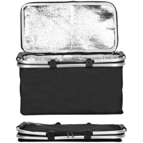 Panier Pique-Nique Isotherme Biset 26L Pliable – Grand Sac Glacière Gris Portable, Isolation 6H+, Tissu Oxford Résistant Pour Plage, Camping, Bureau