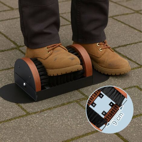 Nettoyeur Boue Chaussures Grattoir à Boue Chaussures Extérieur - Brosse Nettoyage Bottes Bois Métal 23.5cm Grattoir Bois Métal