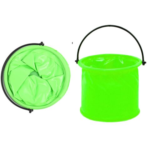 Seau Pliable 20 Litres Noir - PVC Résistant - Pour Camping, Pêche, Jardin, Plage - Léger Et Portable