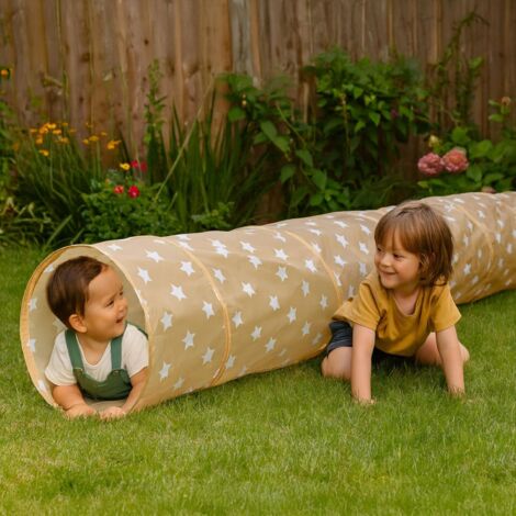 Tunnel De Jeu Arc-en-ciel Pop-up 180 X 46 Cm – Polyester Doux, Pliable, Pour Intérieur/extérieur – Enfant Dès 3 Ans