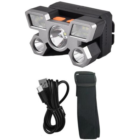 Lampe Frontale LED – 3 Modes (haute/basse/strobosco), Bandeau élastique, Légère, Pour Course Nuit, Camping, Vélo