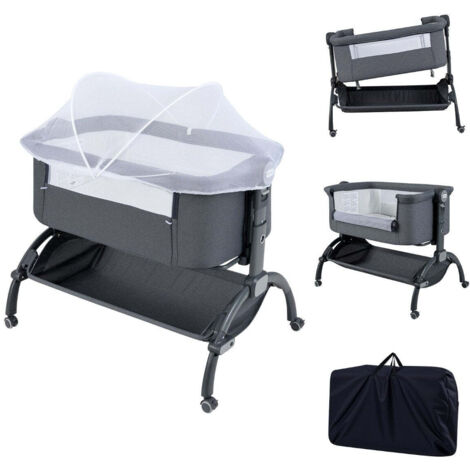 Lit De Camp Pliable NAIZEA – 4 Positions – Adulte – Gris/Bleu – Capacité 200kg