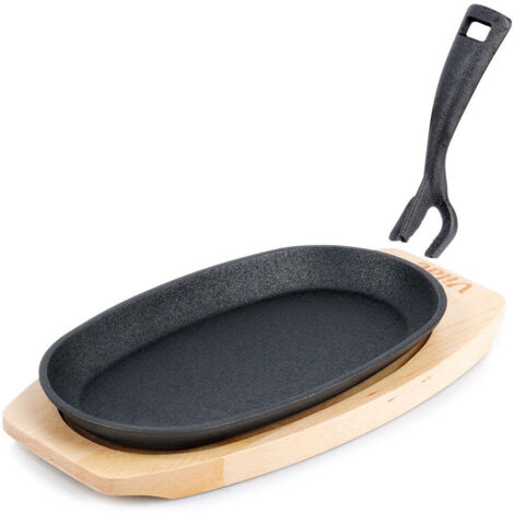 Plat de service en fonte avec planche cast line 24x14 cm (1/5)