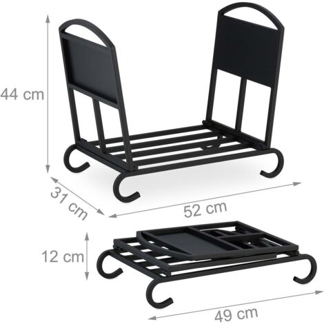 Panier à Bois De Chauffage En Feutre - Grand Sac Pliable Avec Poignées Bois | Rangement Cheminée, Capacité Extensible, 3 Tailles