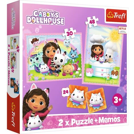 Trefl Gabby'S Dollhouse Puzzle Set avec cartes mémo