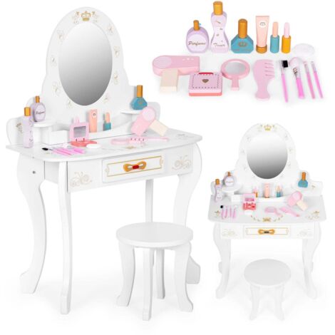 Coiffeuse en bois avec tabouret et accessoires | JOUETS ET JEUX Jeux Coiffeuse en bois avec tabouret et accessoires | JOUETS ET JEUX Jeux