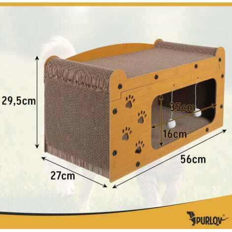 Griffoir-lit Pour Chat En Sisal - 2 En 1, Avec Espace Couchage Intégré - Protection Meubles, Anti-bascule, Tailles S Et L - 6