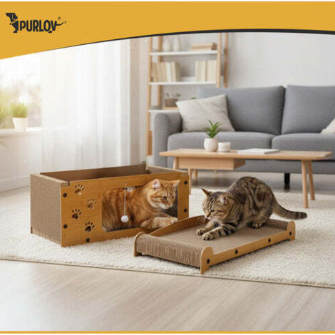 Griffoir-lit Pour Chat En Sisal - 2 En 1, Avec Espace Couchage Intégré - Protection Meubles, Anti-bascule, Tailles S Et L - 2