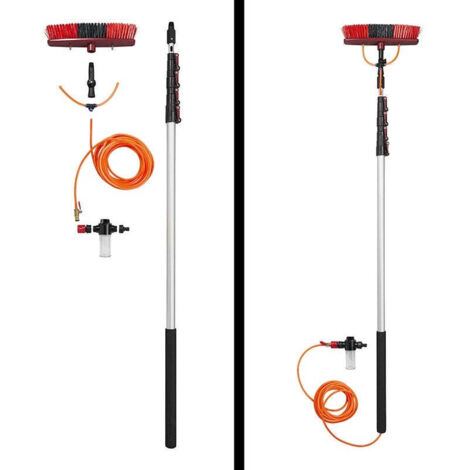 Boule De Rêpe Rouge/Bleu Synx Tools - Brosse Araignée Manche Télescopique 175 Cm - Dépoussiéreur Extensible