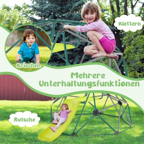 Dôme D'escalade Enfants Avec Toboggan, Cage D'escalade Avec Coussin En Tissu Charge 180kg Rouge Dôme D'escalade Enfants Avec Toboggan, Cage D'escalade Avec Coussin En Tissu Charge 180kg Rouge