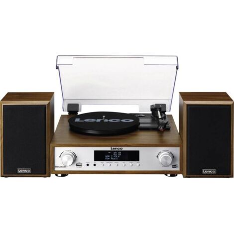 Platine vinyle Lenco MC160WD – Tourne-disque manuel en bois – Entraînement par courroie – Connecteur USB et Bluetooth
