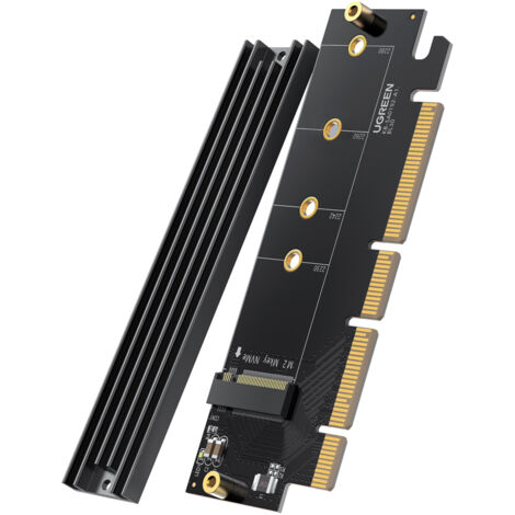 Carte d'extension PCIe 4.0 x16 vers M.2 NVMe M-Key, noire (1/5)