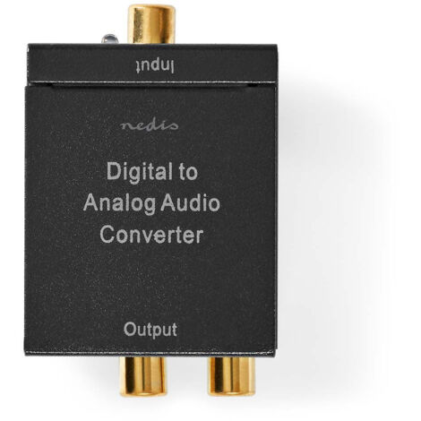 Convertisseur audio numérique unidirectionnel Entrée de connexion : 1x RCA numérique / 1x TosLink Sortie de connexion : 1x (2x RCA) / 1x 3,5 mm Automatique Amplificateur intégré Noir (1/5)