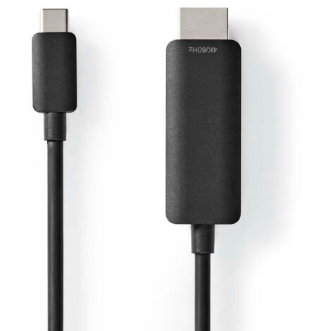Adaptateur USB-C ™ USB 3.2 Gen 1 Mâle USB-C ™ Contact HDMI ™ 4K @ 60Hz 2,00 m Round Nickel -Plated PVC Noir Étiquette (1/3)