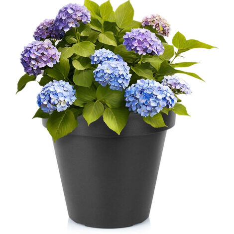 Pot de jardin en plastique noir rond 39 cm (1/5)