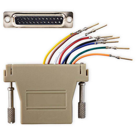 Adaptateur série Adaptateur D-SUB 25-Pin Femelle RJ45 Femelle Nickelé Ivoire Boîtier (1/4)