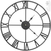 Idprodistribution Horloge murale rétro noir 47 cm
