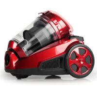 Aspirateur cyclonique rouge 1400W – Système sans sac – Filtration HEPA 5 niveaux – Volume 3L – Niveau sonore 77dB – Royalty Line
