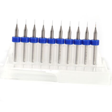 Lot De 10 Forets En Carbure De Tungstène 0,5 à 2,5mm - Tige 1/8" Pour PCB, Dremel, CNC