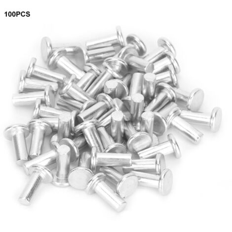 P 100 Rivet 100pcs GB867 M4 Rivets en aluminium à tête plate Rivet solide (M4 10)
