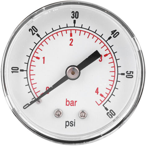 Manometro Pressione 0 4 Bar Manometro 0-60 PSI E 0-4 Bar - Quadrante 40 Mm, Attacco Inferiore 1/8 BSPT, Per Misurazione Pressione Manometro Da 0 4 Bar - Foto 5