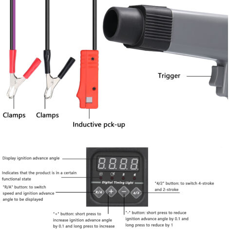 12 V Professionnel Affichage Numérique Inductive Timing Light Voiture Moto Mo À Essence Allumage Timing Lampe Stroboscopique Auto Moto Détection Diagnostic - Bricolage