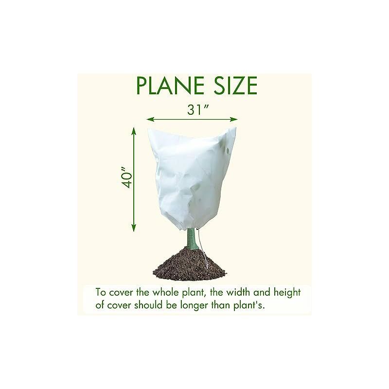 5x couverture végétale résistante au gel avec cordon de serrage 1 mètre x  75 cm 200 g/
