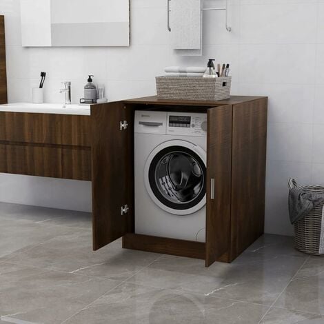Meuble pour Machine à Laver, Meuble Lave Linge,Meuble Lave Linge, Housse Machine a Laver,Cache Machine a Laver,Housse pour Lave Linge,-Chêne Marron 71x71,5x91,5 cm
