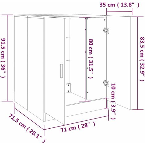 Meuble pour Machine à Laver, Meuble Lave Linge,Meuble Lave Linge, Housse Machine a Laver,Cache Machine a Laver,Housse pour Lave Linge,-Chêne Marron 71x71,5x91,5 cm