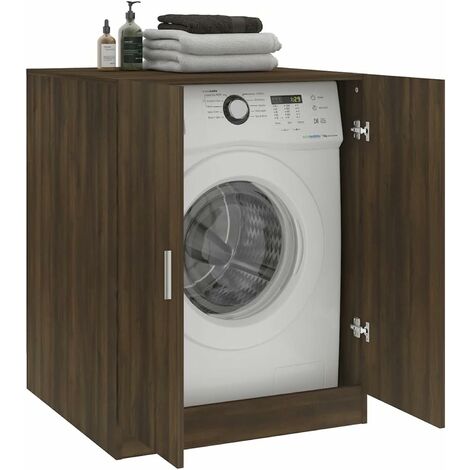 Meuble pour Machine à Laver, Meuble Lave Linge,Meuble Lave Linge, Housse Machine a Laver,Cache Machine a Laver,Housse pour Lave Linge,-Chêne Marron 71x71,5x91,5 cm