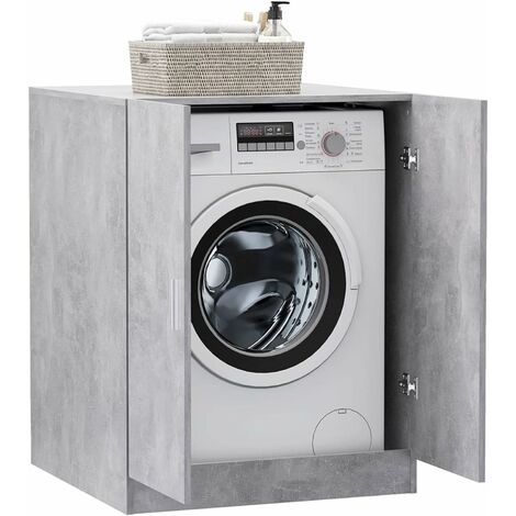 Meuble pour Machine à Laver, Meuble Lave Linge,Meuble Lave Linge, Housse Machine a Laver,Cache Machine a Laver,Housse pour Lave Linge,- Gris béton 71x71,5x91,5 cm