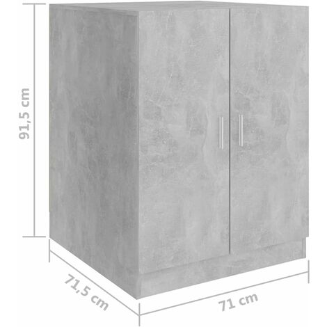 Meuble pour Machine à Laver, Meuble Lave Linge,Meuble Lave Linge, Housse Machine a Laver,Cache Machine a Laver,Housse pour Lave Linge,- Gris béton 71x71,5x91,5 cm